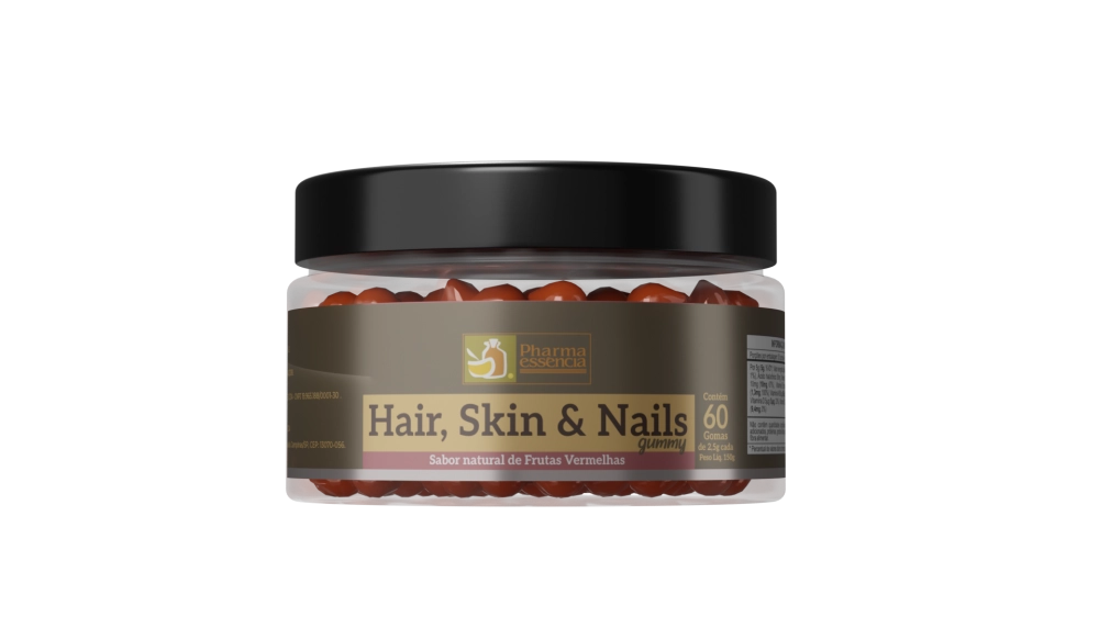 HAIR, SKIN & NAILS GUMMY 60 Gomas de 2,5g cada/ sabor frutas vermelhas